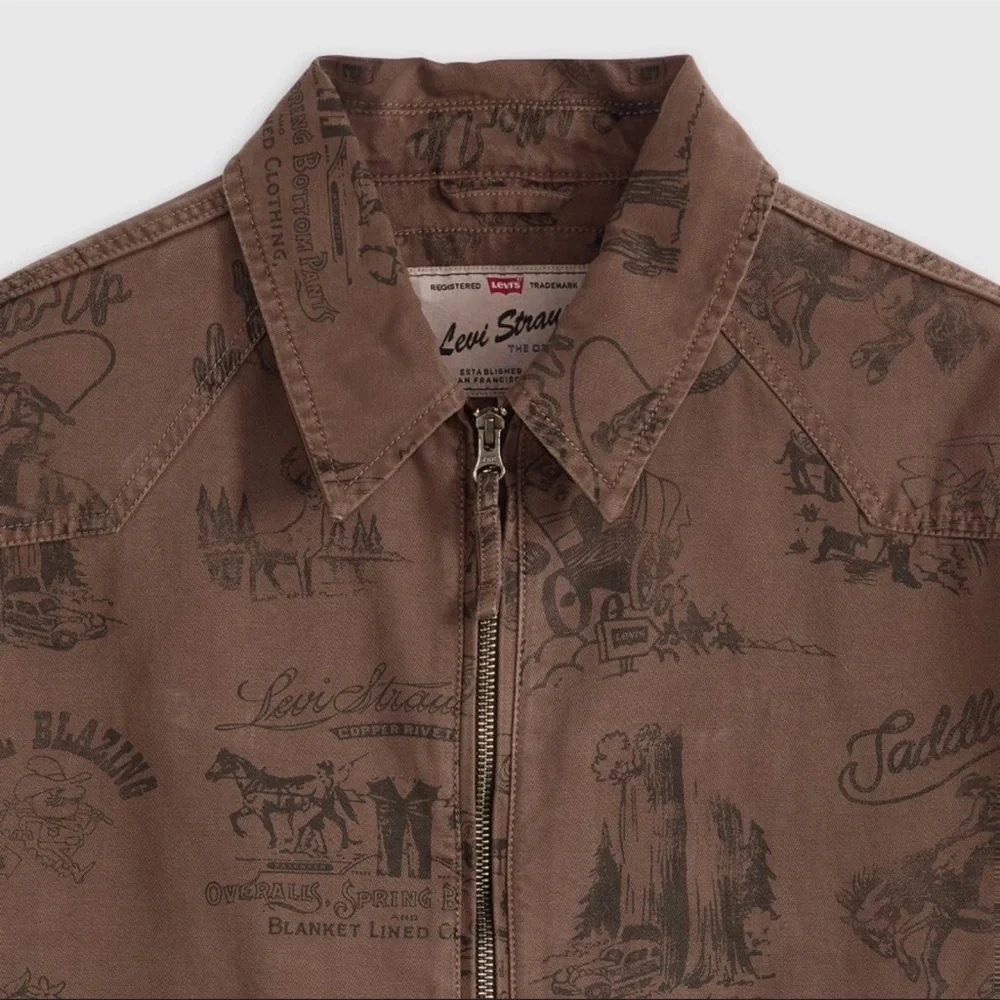 Levi's Polk Cotton Twill Trucker Jacket Men's Brown - Picture 4 of 4